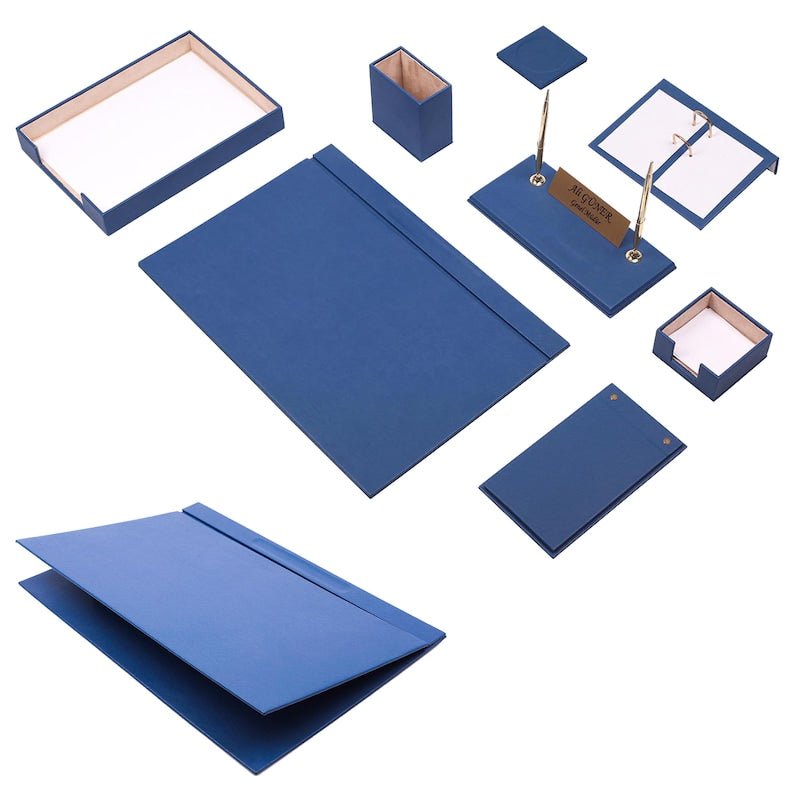 MOOG Leather Desk Set - Single Document Tray - Green - 10 PCS - themonogram manor 