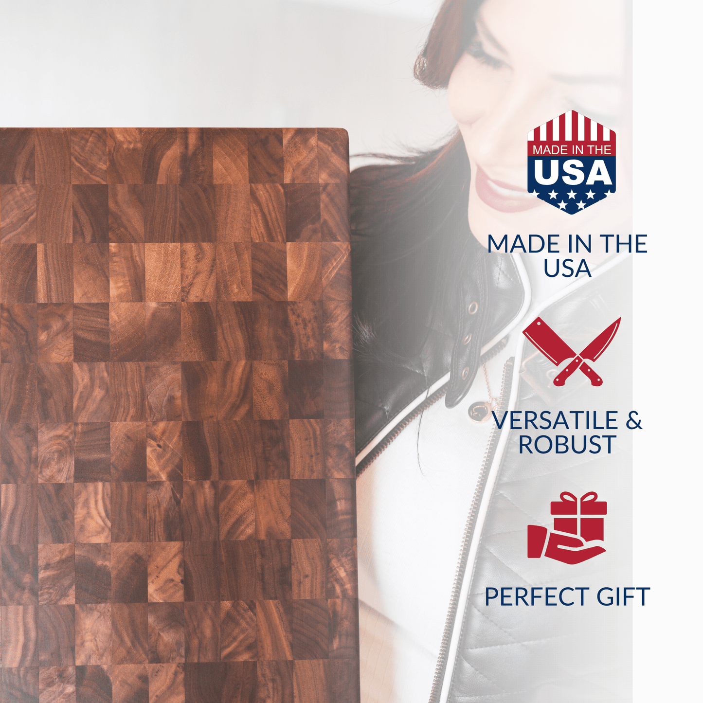 Medium End Grain Walnut Wood Butcher Block - themonogram manor 