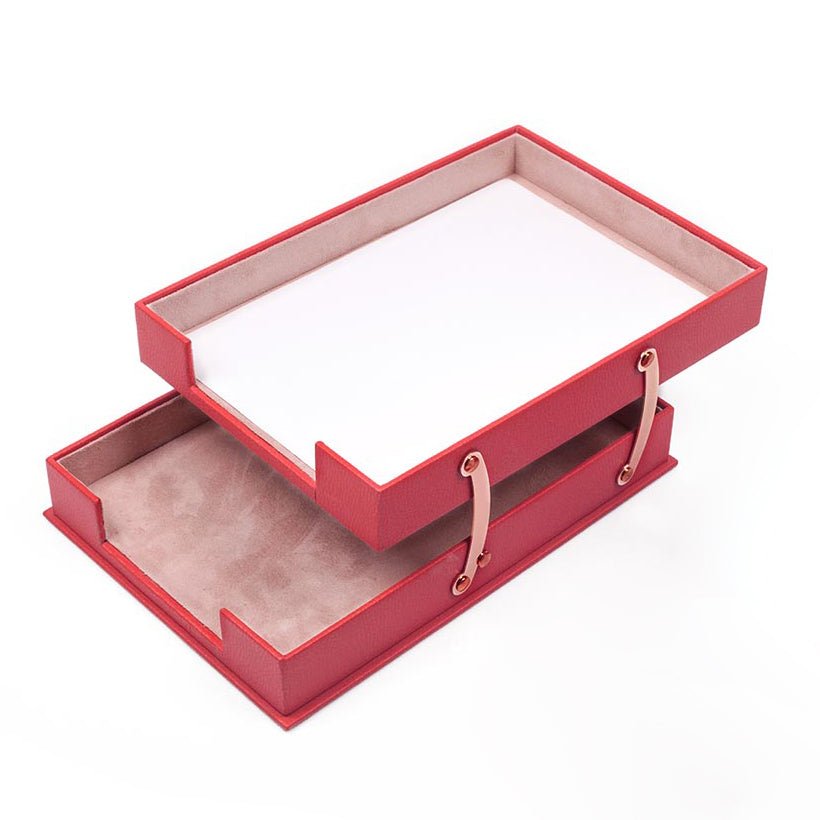 MOOG Leather Double Document Tray - themonogram manor 