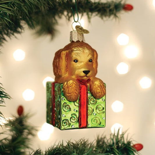 Doodle Puppy Surprise Ornament - themonogram manor 