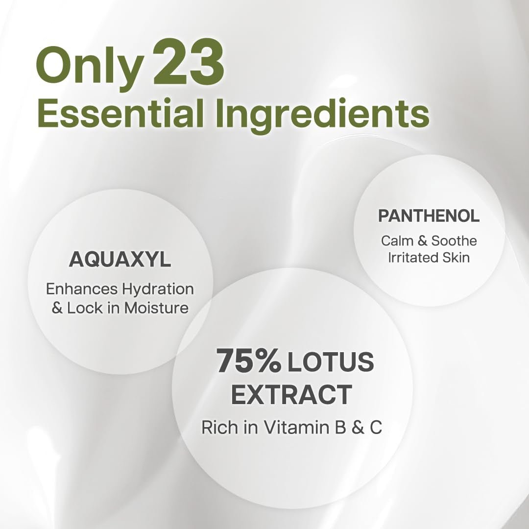 Calming Lotus Water Cream - Lightweight Moisturizer Face Cream for Oily, Combination Skin | 75% Lotus Water Extract for Skin Purifying, Anti-Aging | Vegan Korean Skincare (2.1 Fl.Oz, 60Ml) - themonogram manor 