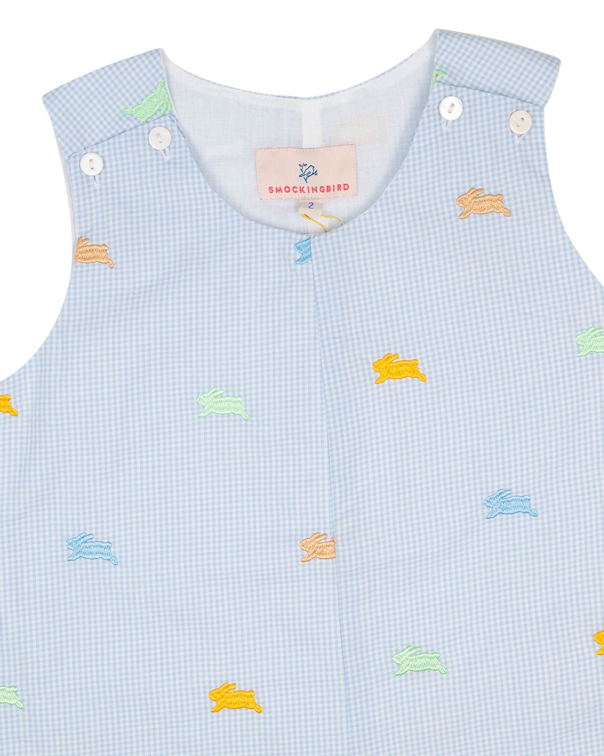 Colorful Bunnies Embroidered Shortall - FINAL SALE - themonogram manor 