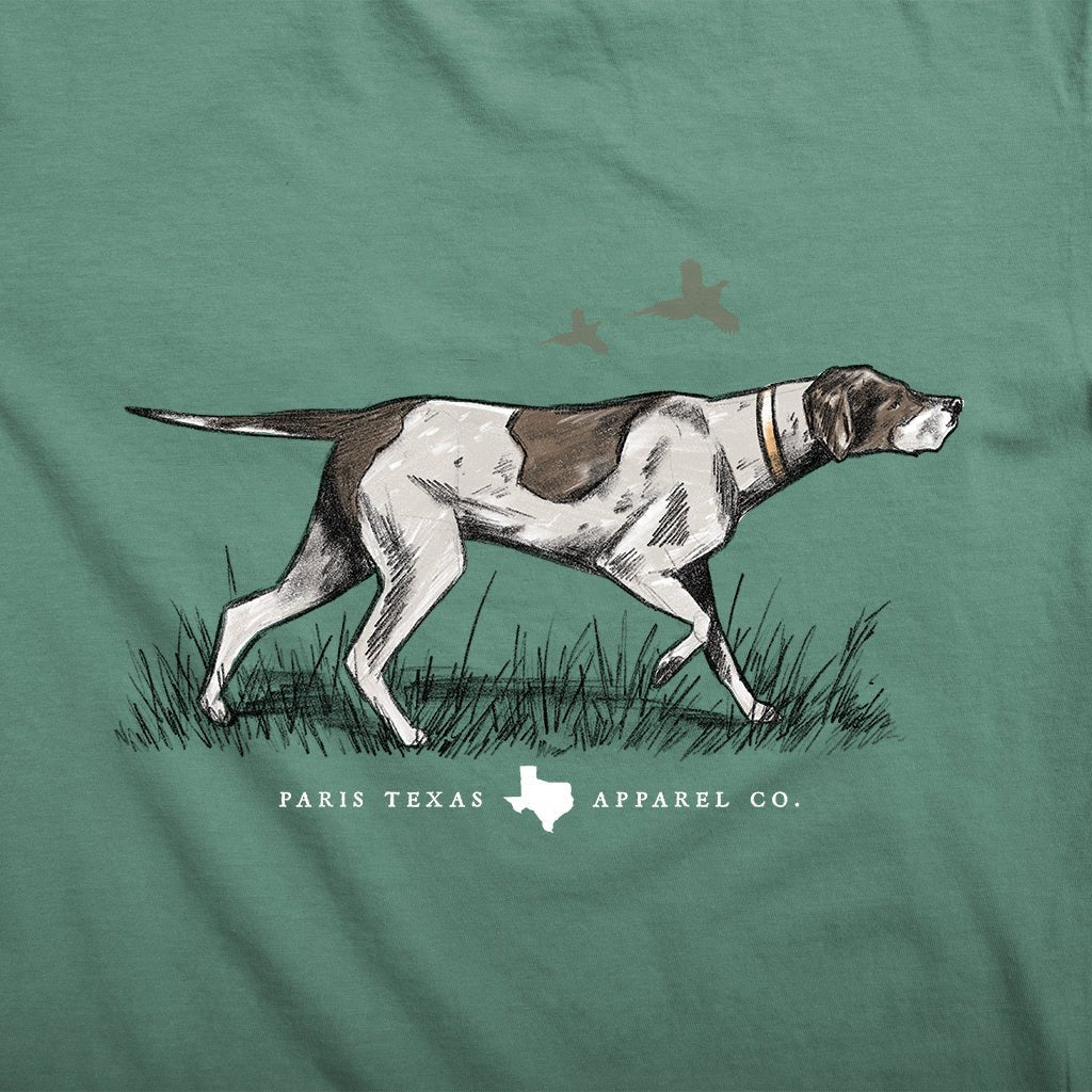 Pointer Hunting Dog Pocket T-Shirt - Pine - themonogram manor 