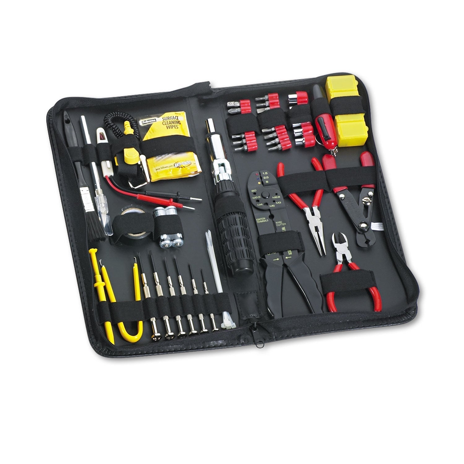 Fellowes 55 - Piece Computer Tool Kit in Black Vinyl Zipper Case - themonogram manor 
