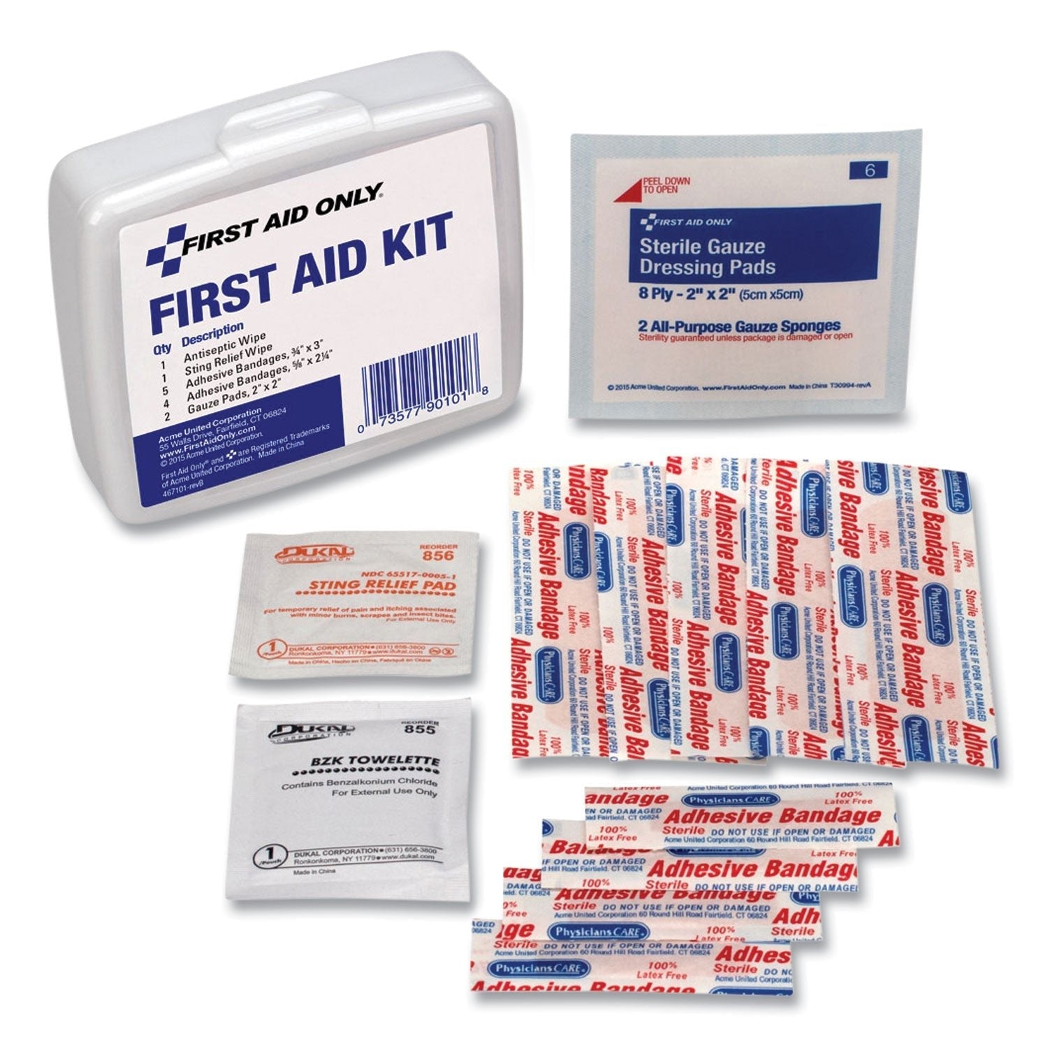 PhysiciansCare First Aid On the Go Kit, Mini, 13 Pieces, Plastic Case - themonogram manor 
