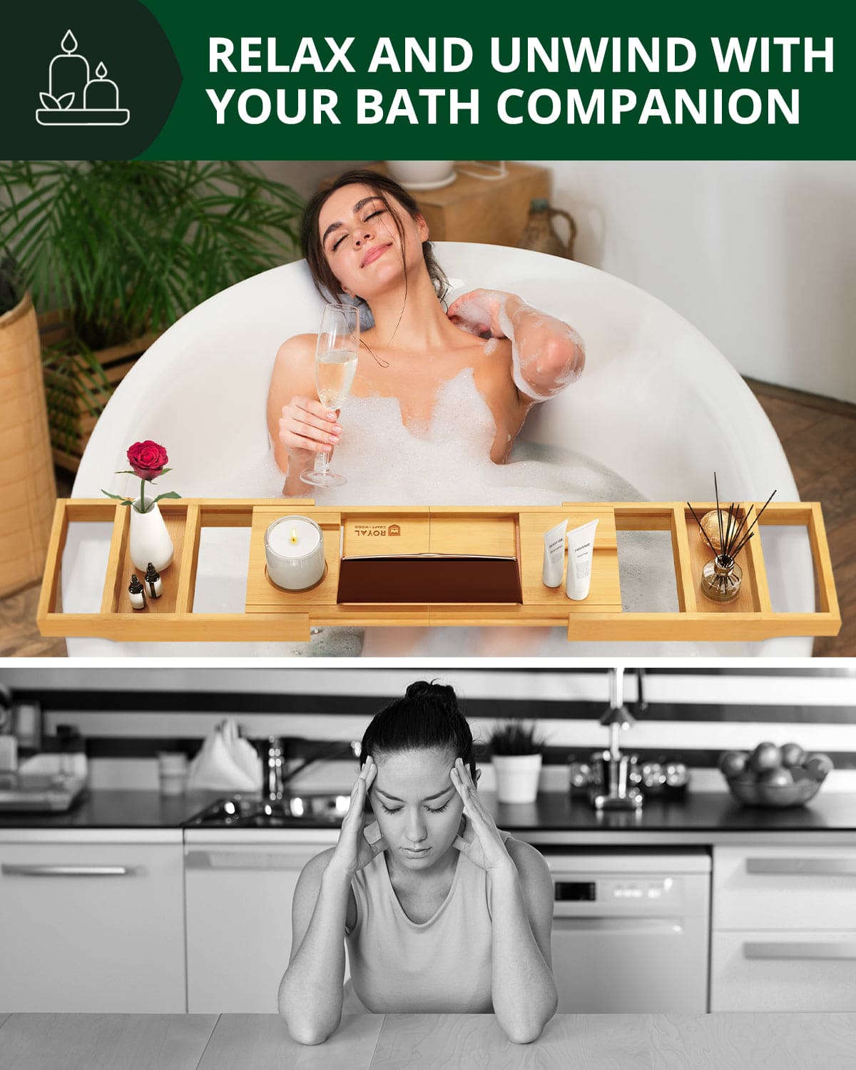 Bathtub Caddy Tray, Natural - themonogram manor 