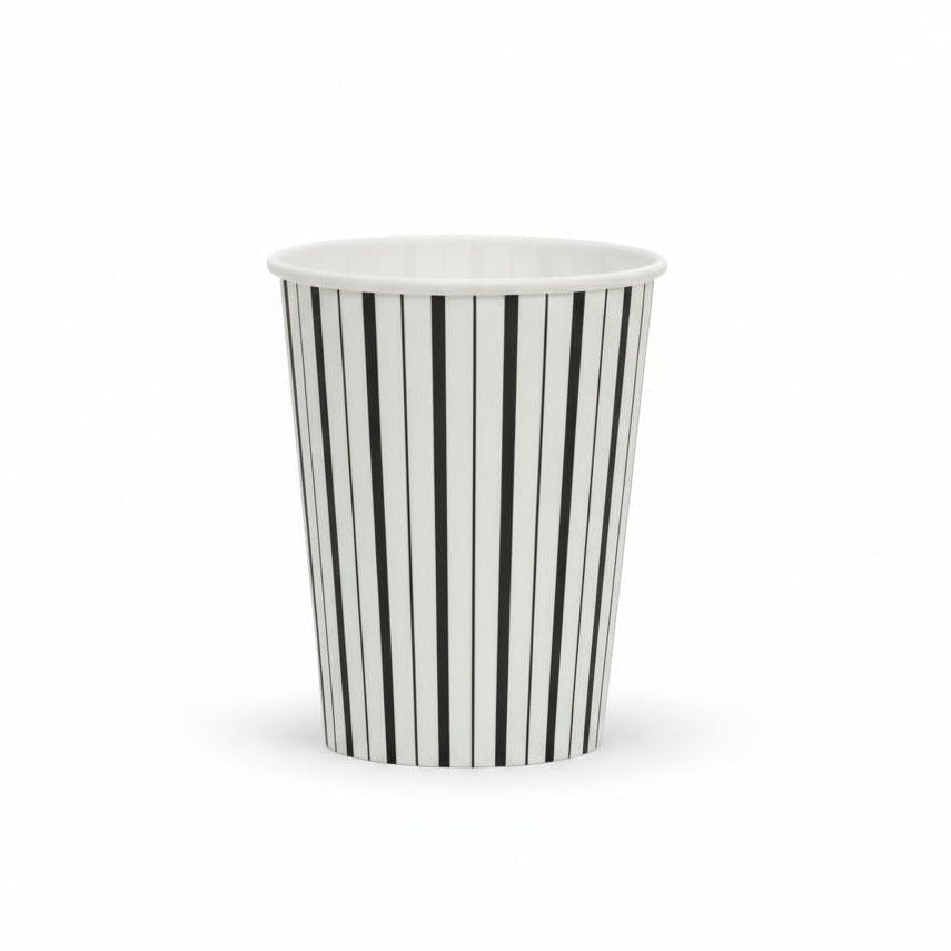 Black and White Fine Stripes Cups (Set of 8) - themonogram manor 