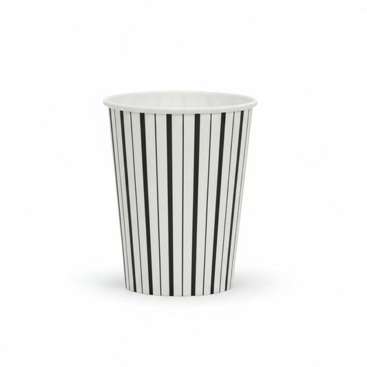 Black and White Fine Stripes Cups (Set of 8) - themonogram manor 