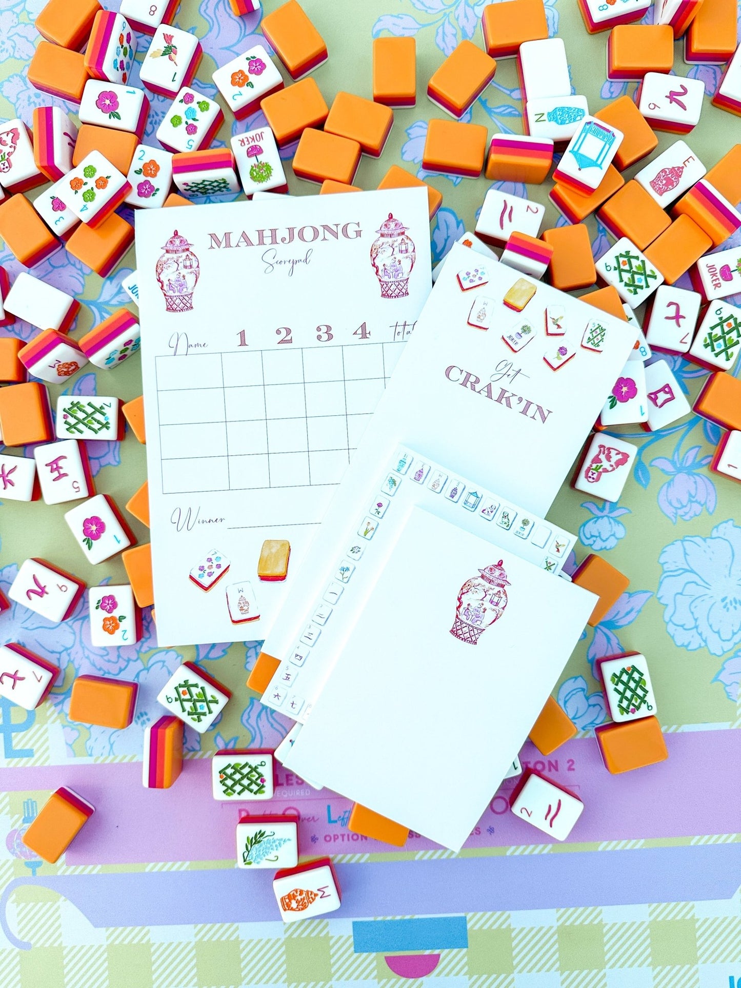 Orange Mahjong Ginger Jar Notepad - themonogram manor 