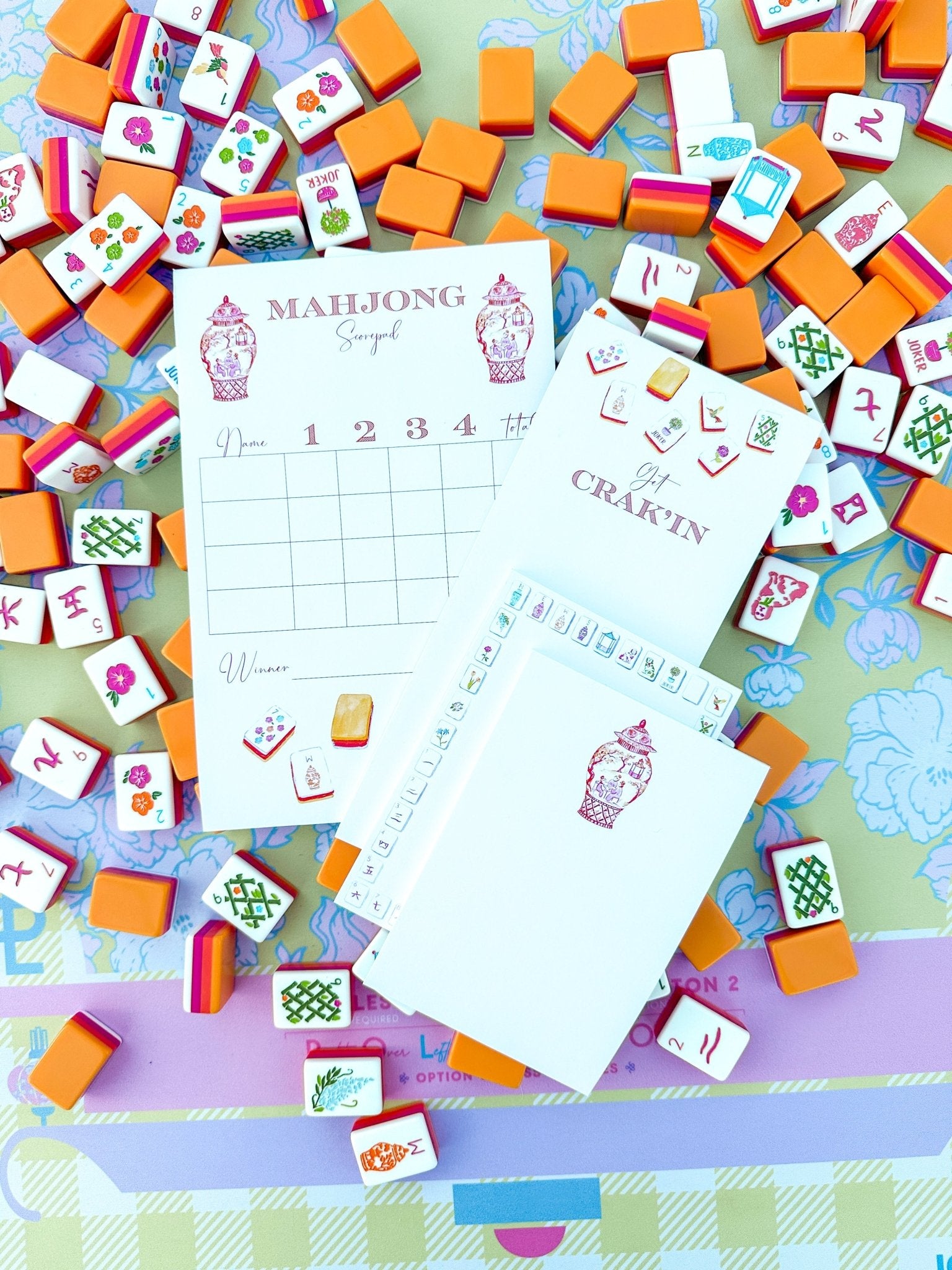 Orange Mahjong Ginger Jar Notepad - themonogram manor 