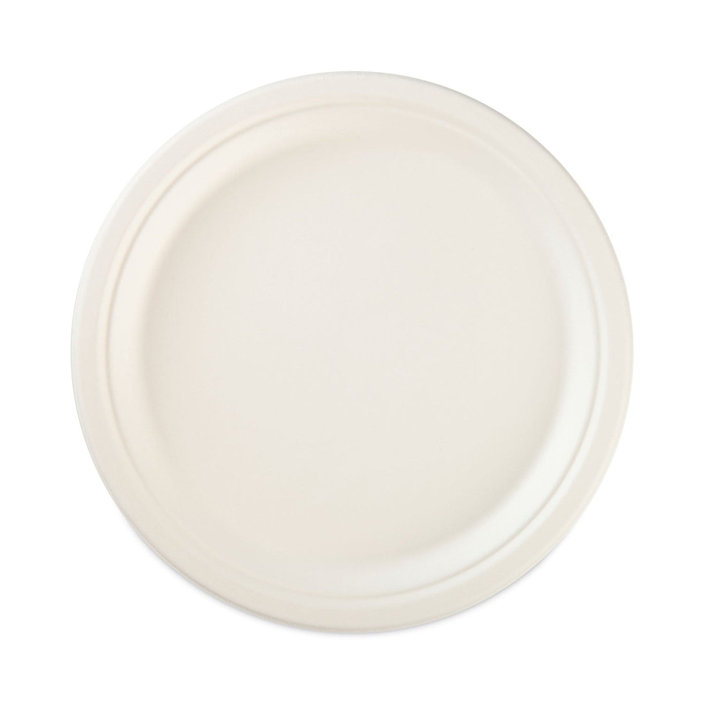 Hefty ECOSAVE Tableware, Plate, Bagasse, 6.75" dia, White, 30/Pack, 12 Packs/Carton - themonogram manor 