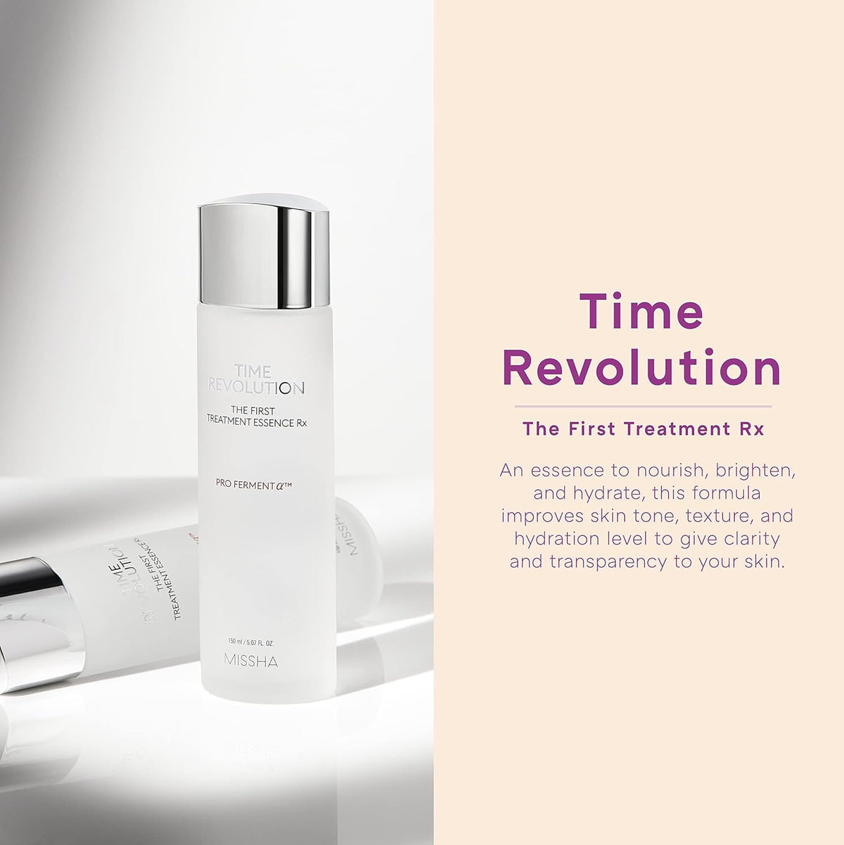 Time Revolution the First Essence RX (4Th Gen) 5.07 Fl Oz/150Ml, Korean Face Essence, Hydrating Facial Toner, Skin Smoothing & Ph Balancing Toner for All Skin Types - themonogram manor 