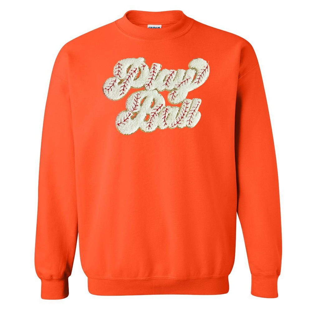 Play Ball Letter Patch Crewneck Sweatshirt - themonogram manor 