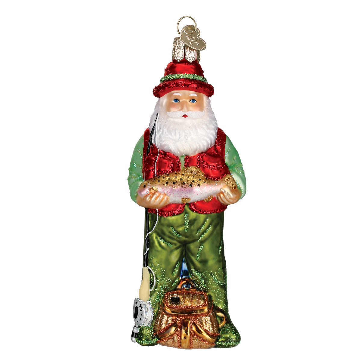 Fly Fishing Santa Ornament - themonogram manor 