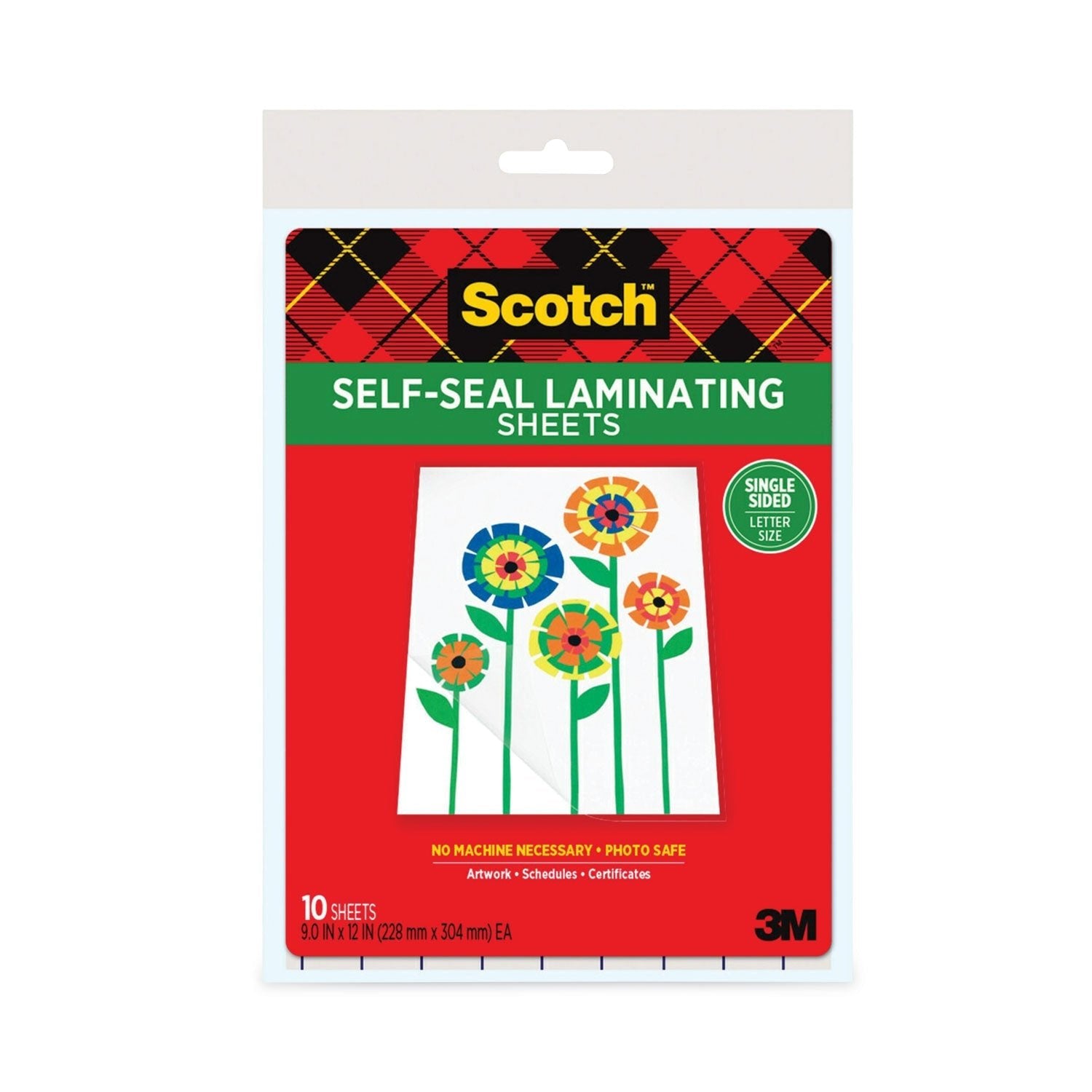 Scotch Self - Sealing Laminating Sheets, 6 mil, 9.06" x 11.63", Gloss Clear, 10/Pack - themonogram manor 