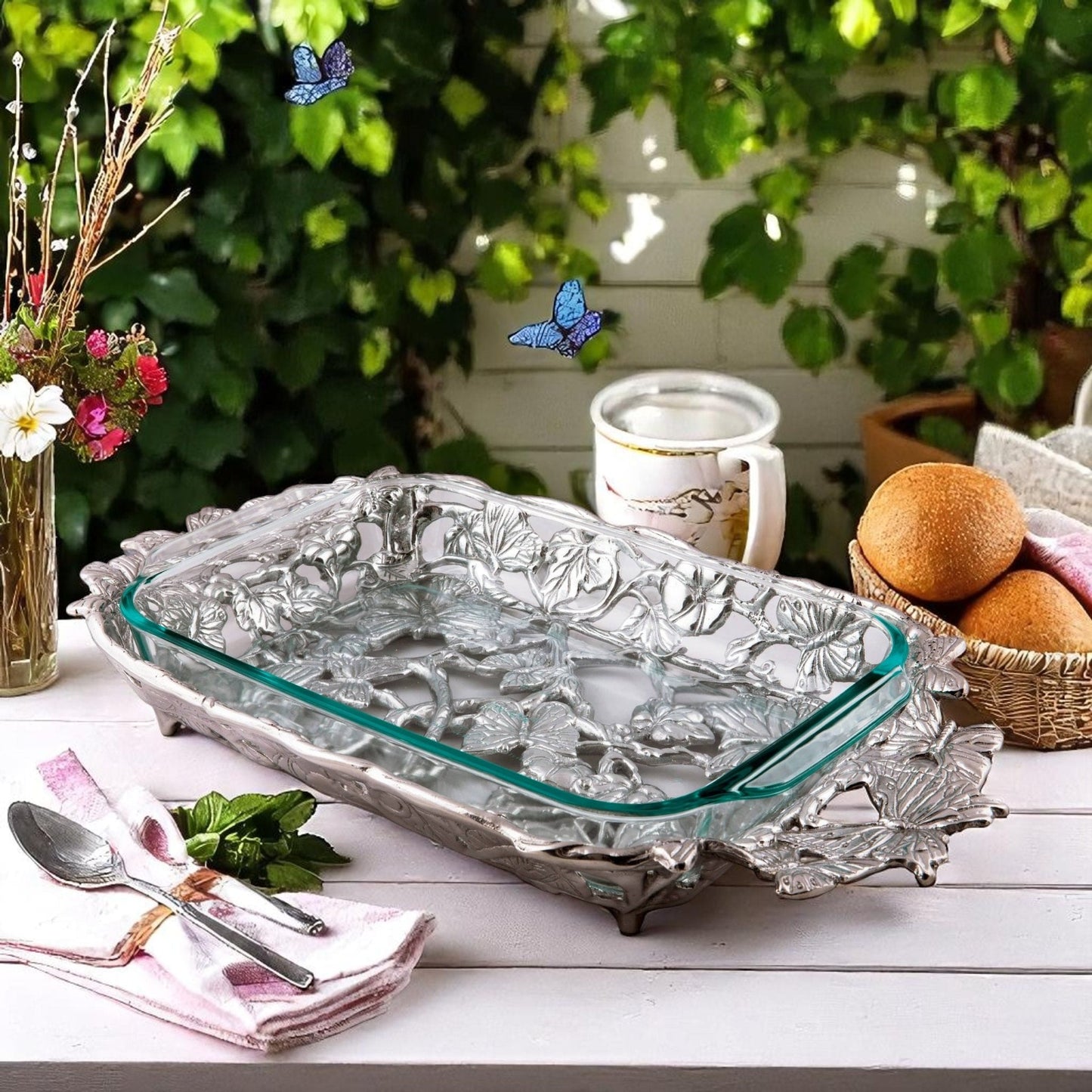 Butterfly Pyrex Holder 3qt - themonogram manor 