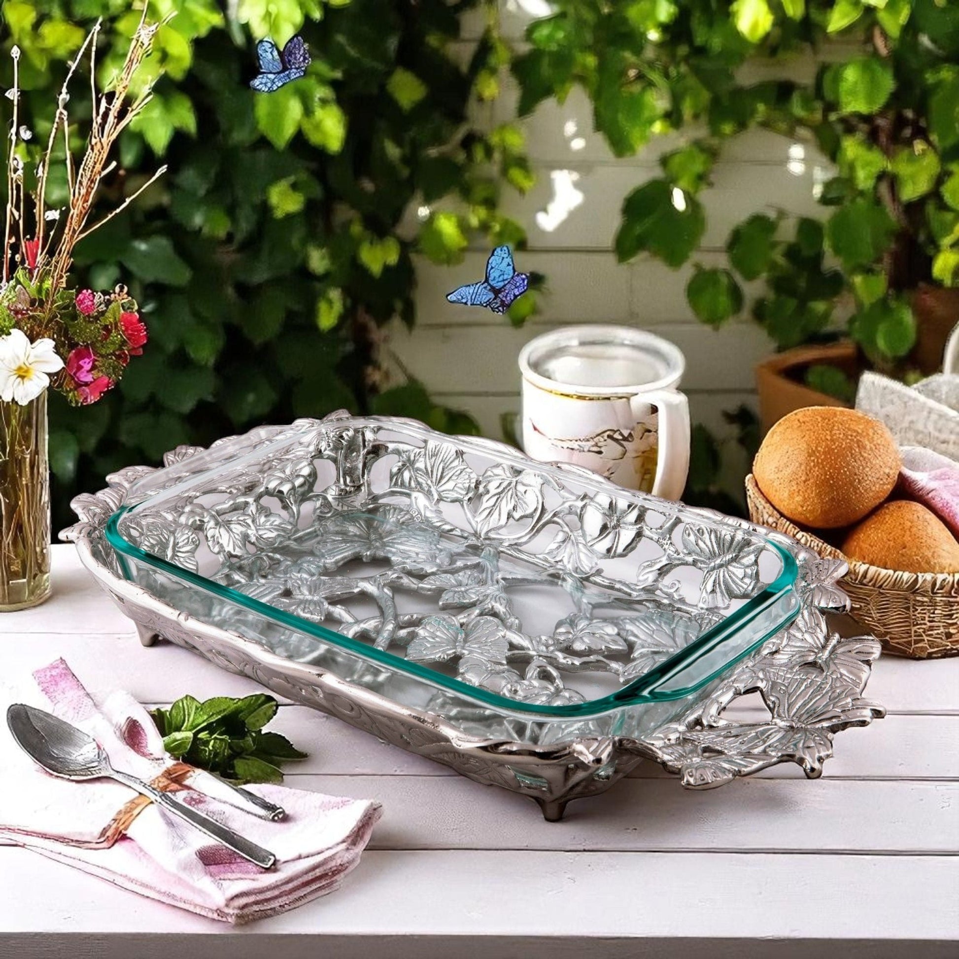 Butterfly Pyrex Holder 3qt - themonogram manor 