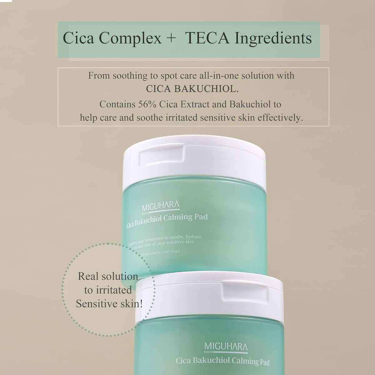 Cica Bakuchiol Calming Pad | Korean Skincare Toner Pad (150Ml/5.07 Fl.Oz.) - themonogram manor 