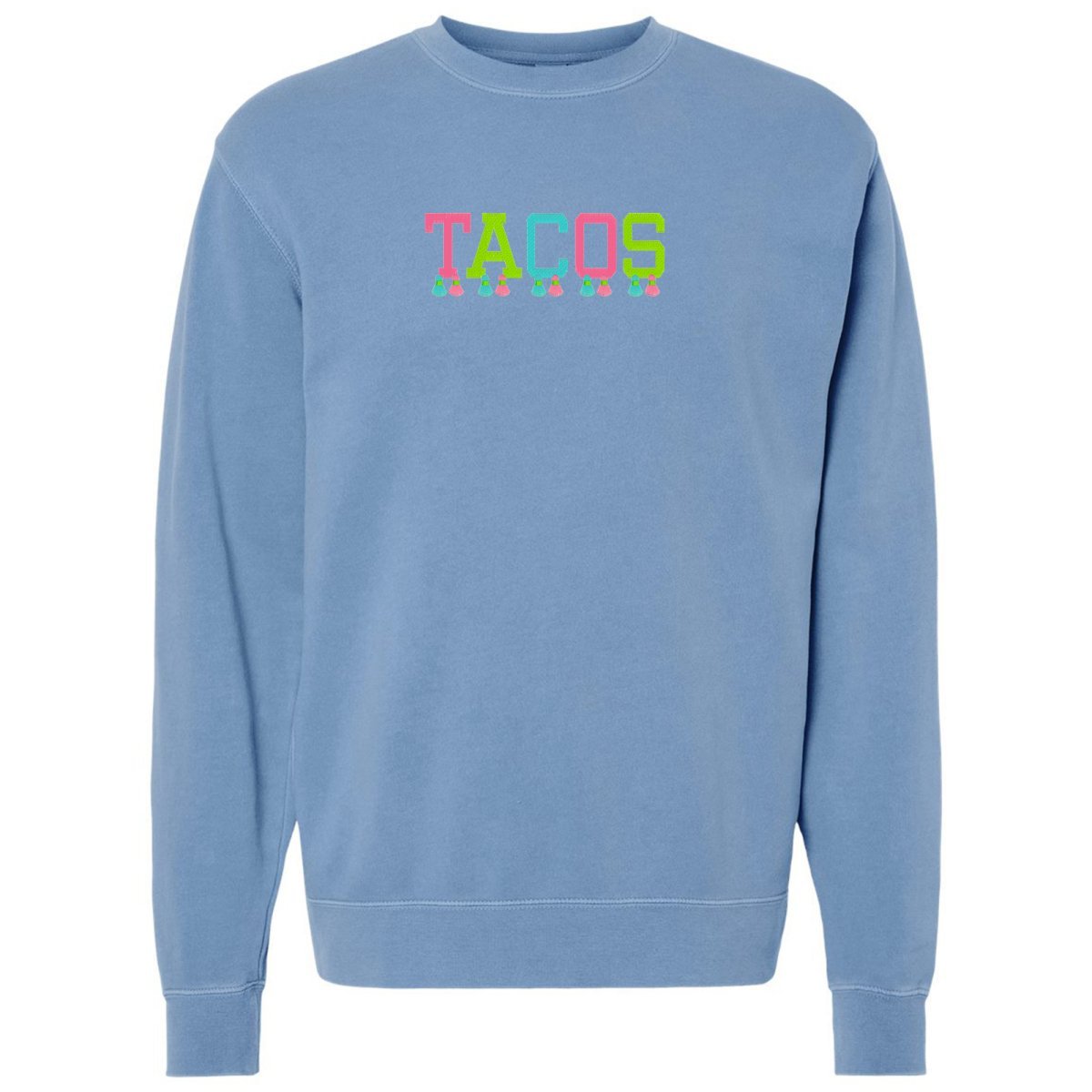 Embroidered Tasseled 'Tacos' Cozy Crew - themonogram manor 
