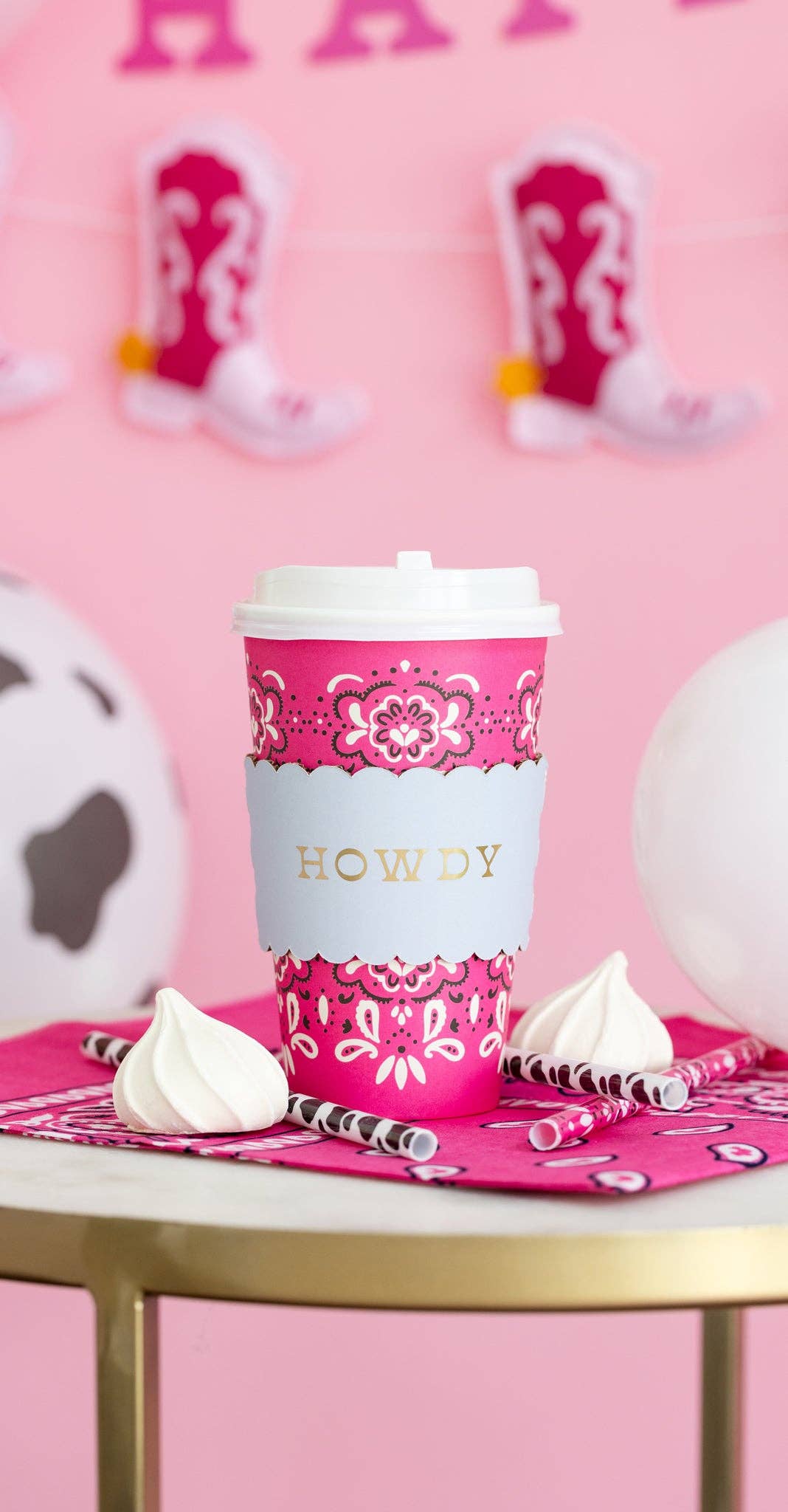 PLDSC11 - Cowgirl Pink Bandana To Go Cups - themonogram manor 