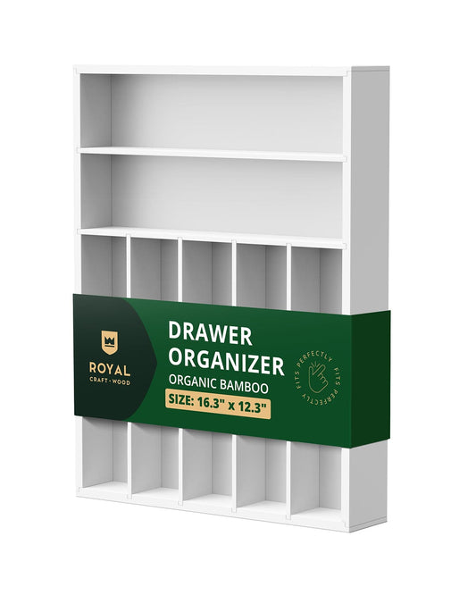 Basic Silverware Drawer Organizer, White - themonogram manor 
