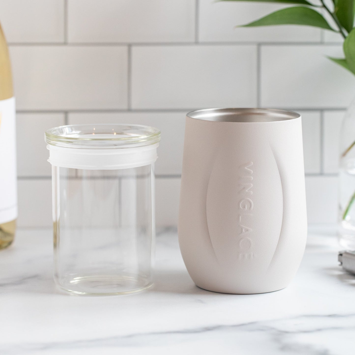 Glass Lined Wine Glass - themonogram manor 