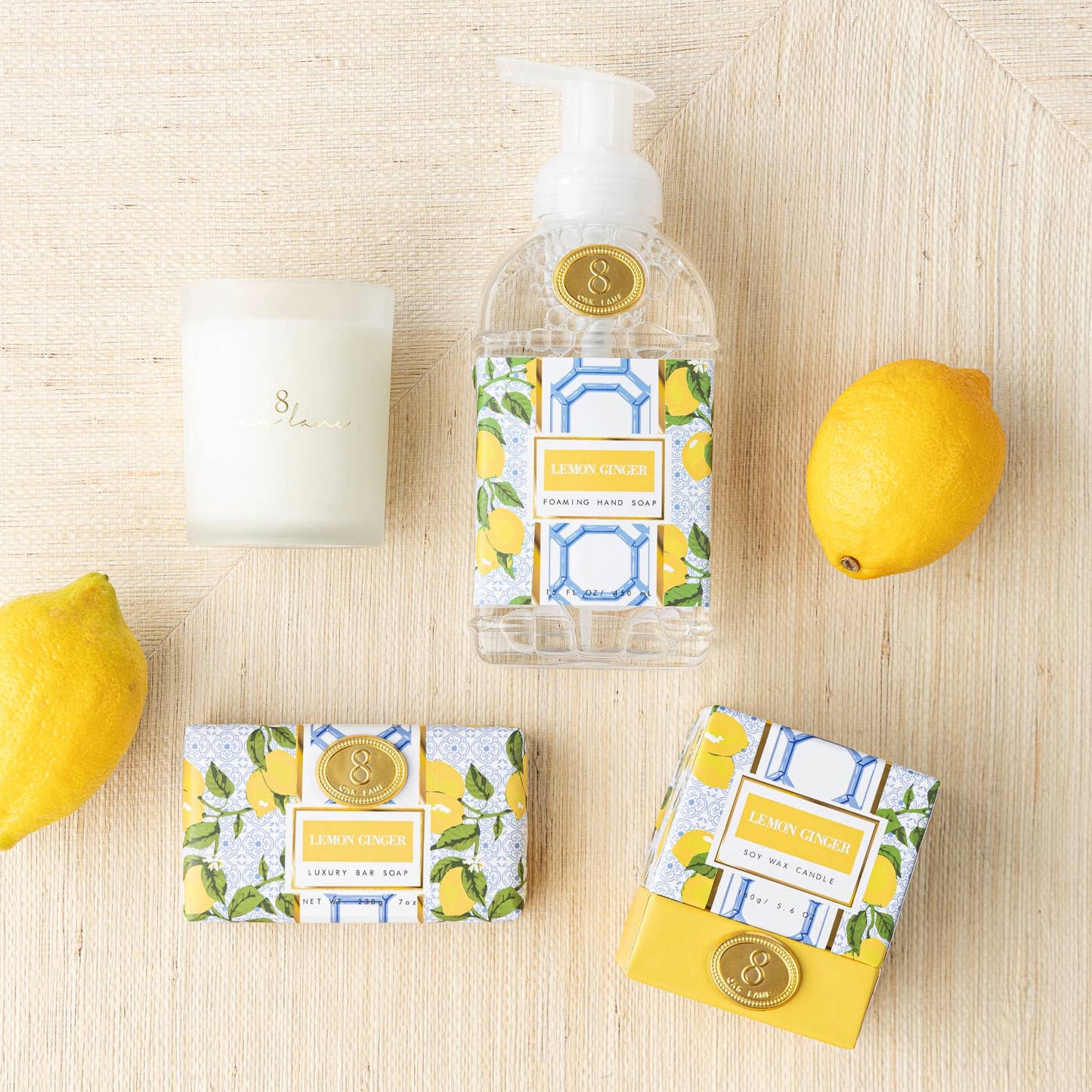 Lemon Ginger 5.6oz Soy Wax Candle - themonogram manor 