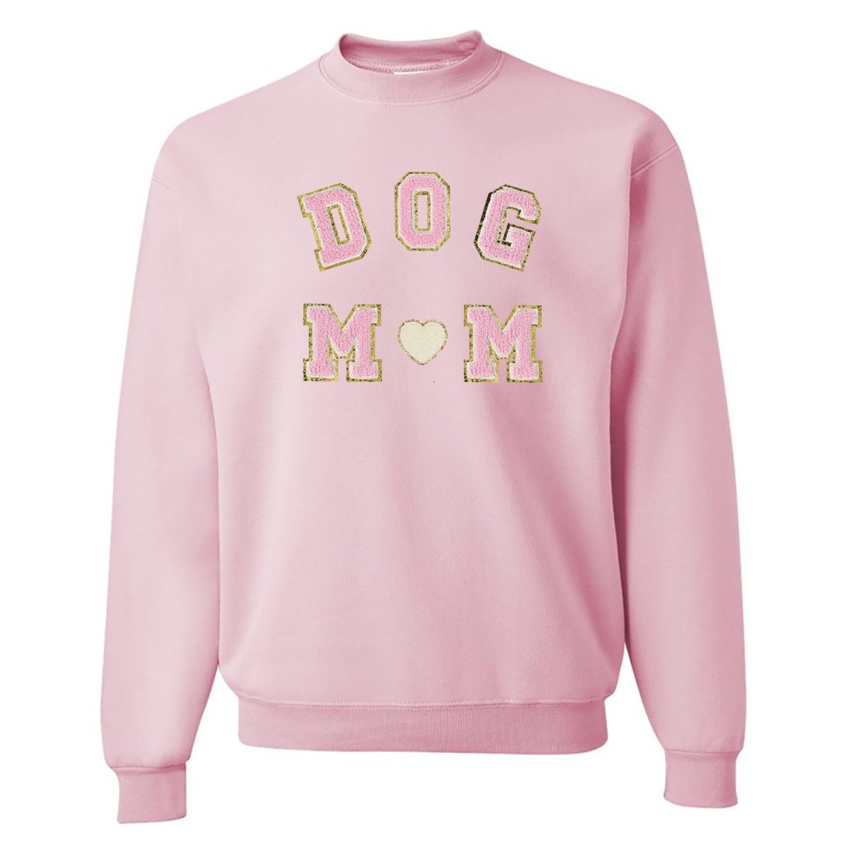 Dog Mom Letter Patch Crewneck Sweatshirt - themonogram manor 