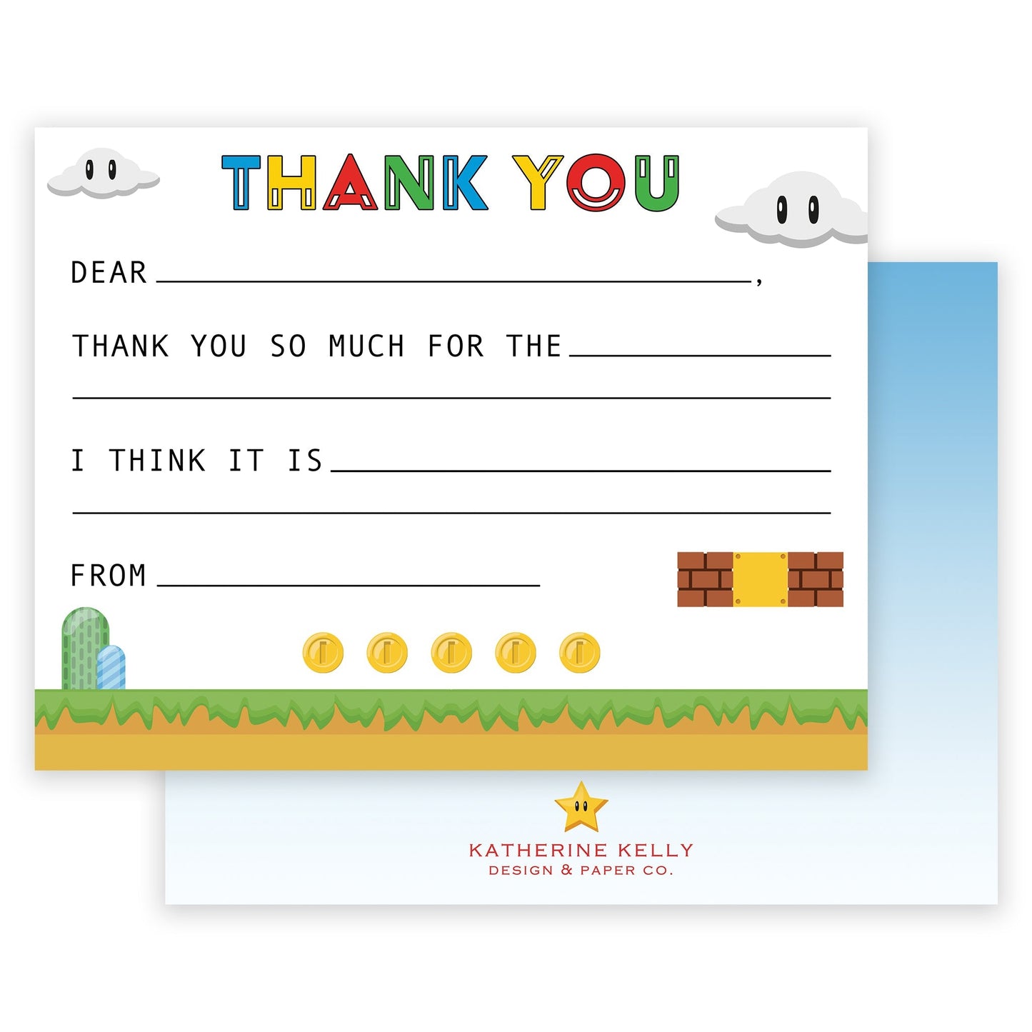 super mario fill - in thank you note - themonogram manor 