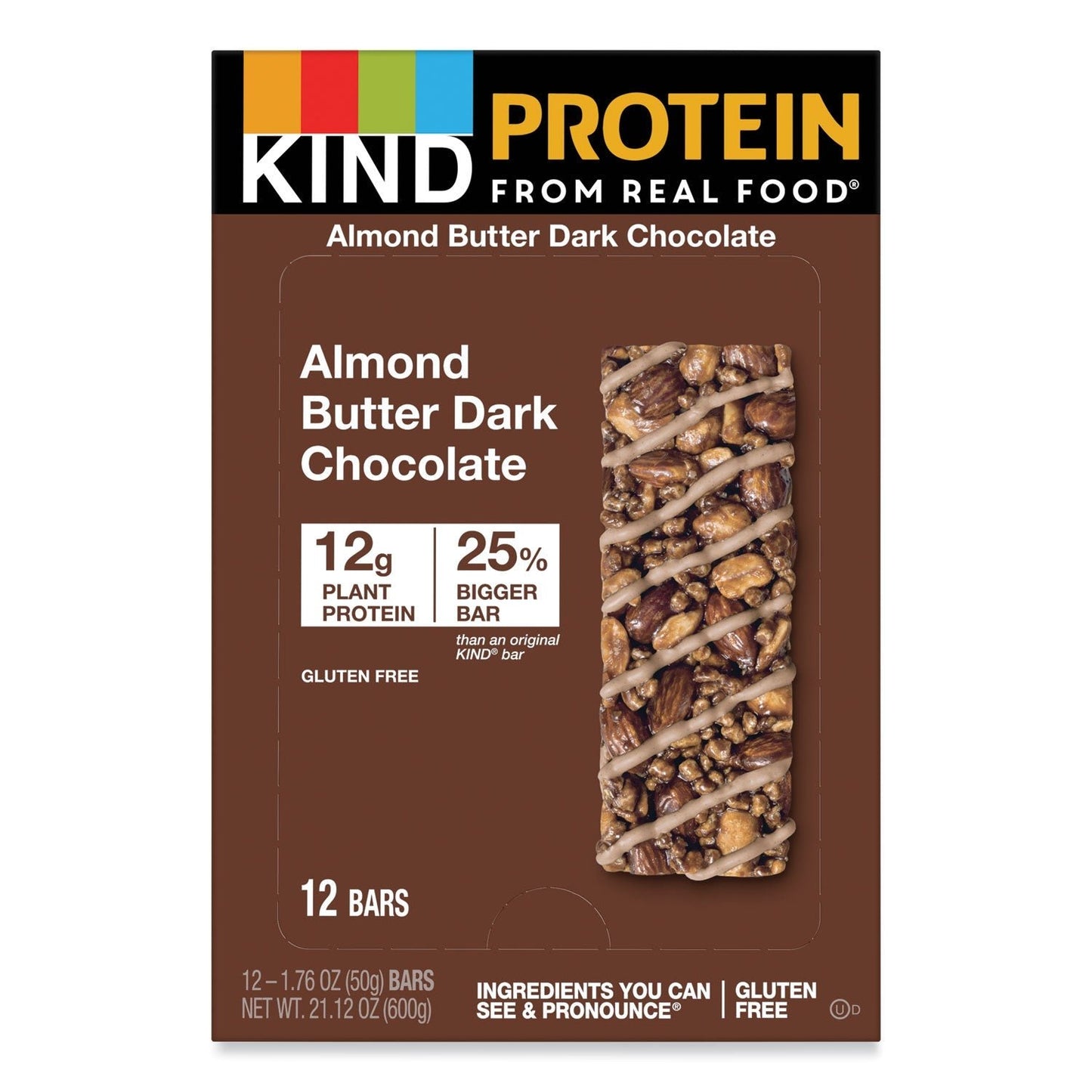 KIND Protein Bars, Almond Butter Dark Chocolate, 1.76 oz, 12/Pack - themonogram manor 