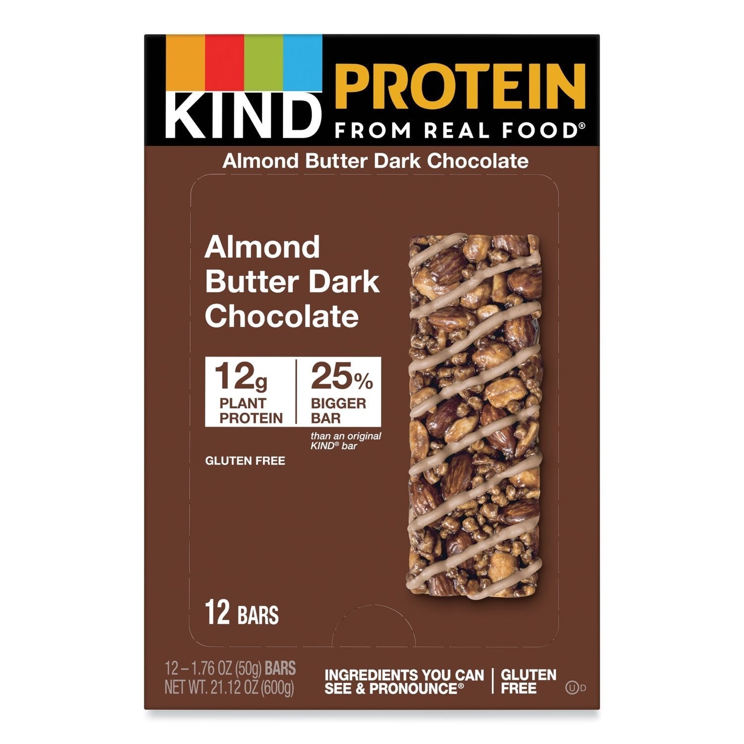 KIND Protein Bars, Almond Butter Dark Chocolate, 1.76 oz, 12/Pack - themonogram manor 