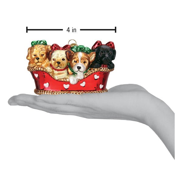 Puppies In A Basket Ornament - themonogram manor 