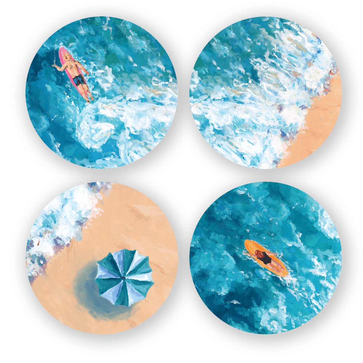 Life Well Surfed Coaster Set - themonogram manor 