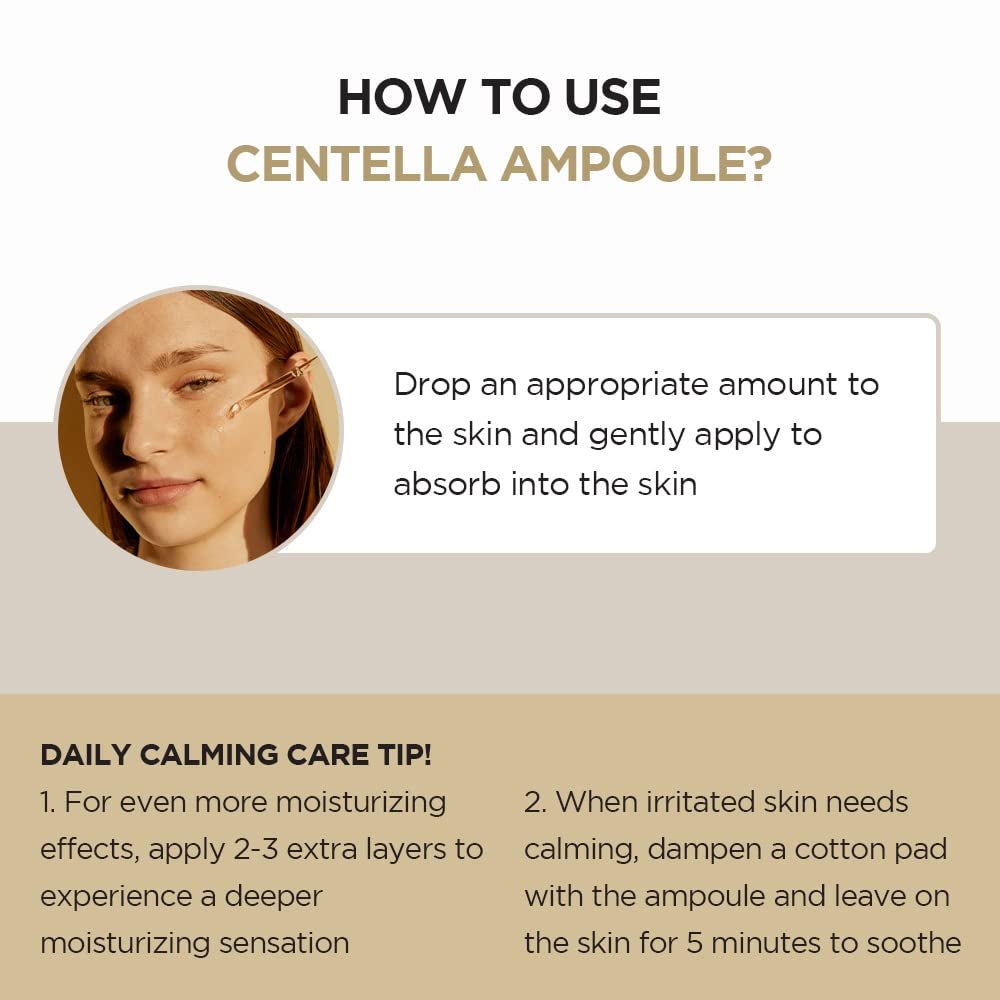 Madagascar Centella Asiatica Ampoule Facial Serum 1.85 Fl.Oz, 55Ml, Soothes Acne Prone and Sensitive Skin - themonogram manor 