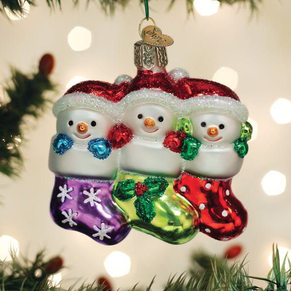 Snow Family Of 3 Ornament - #themonogram manor #