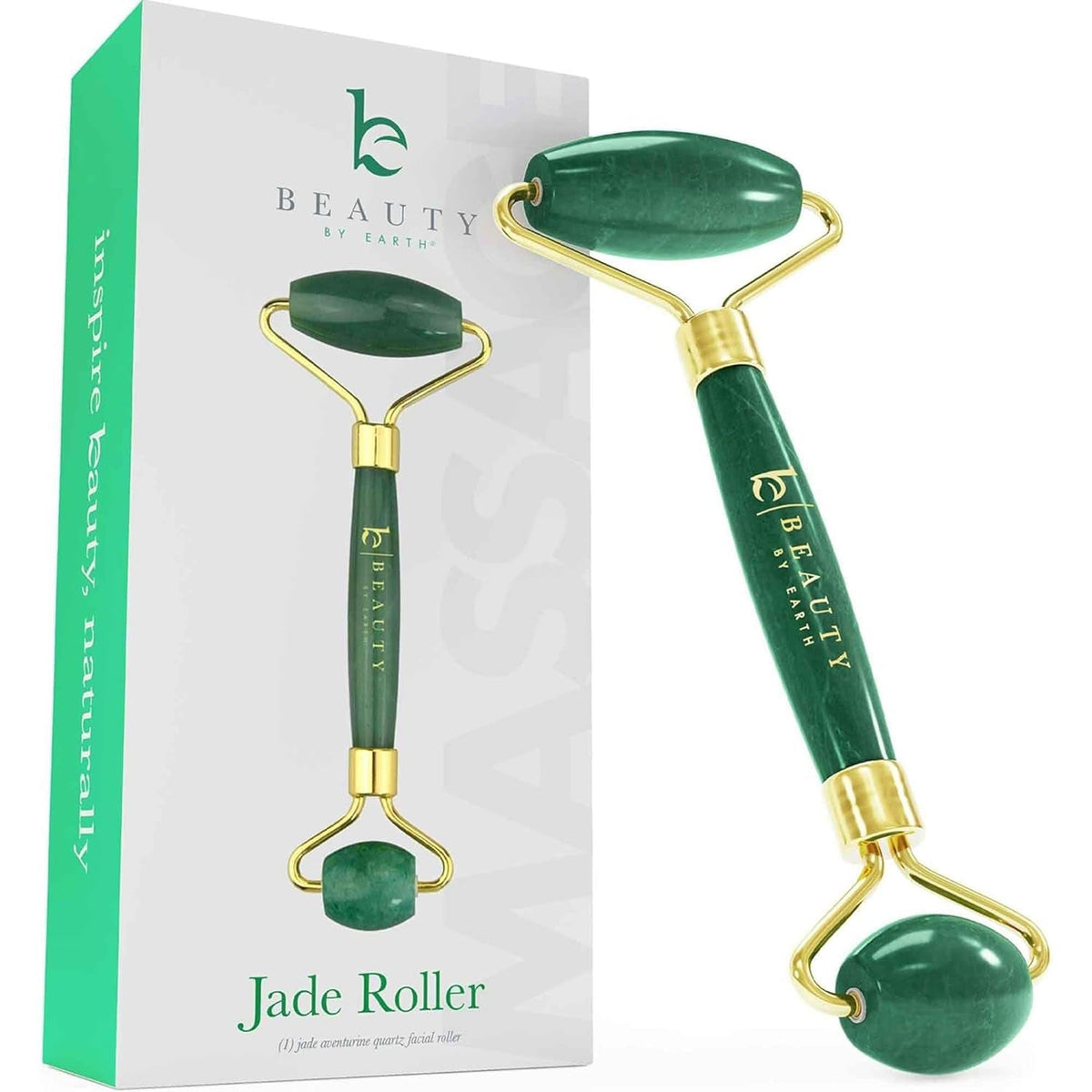 Jade Roller for Face - Smoothes Fine Lines & Wrinkles, Face Massager Skin Care Tools with Small Eye Roller for Puffy Eyes, De-Puffing & Firming Facial Tool, Self Care Gifts for Women - themonogram manor 