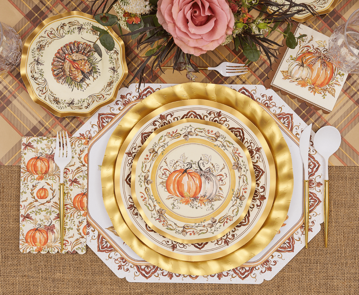Turkey & Gourds Cocktail Napkins/26pk - themonogram manor 