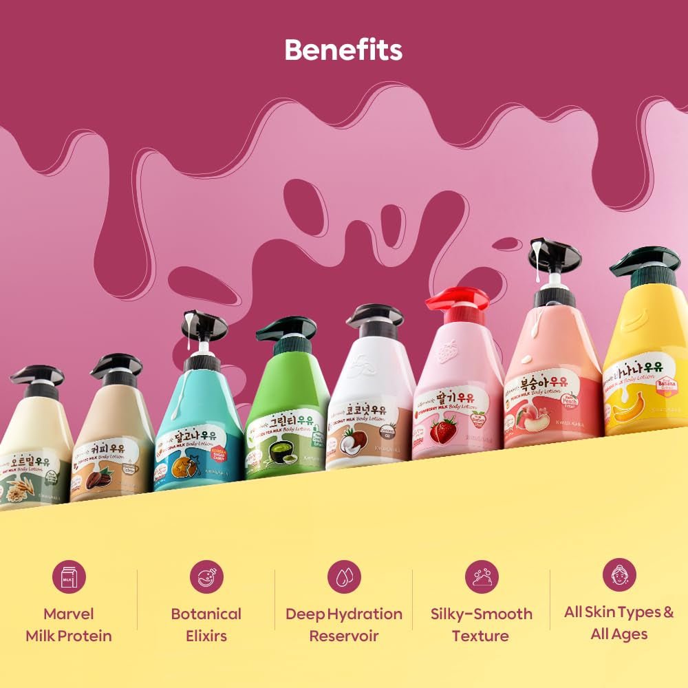 Kwailnara Coconut Milk Body Lotion & Body Wash Set – Deeply Hydrating & Refreshing Korean Skincare Set with Coconut Extract, 560G / 19.75Oz Each - themonogram manor 