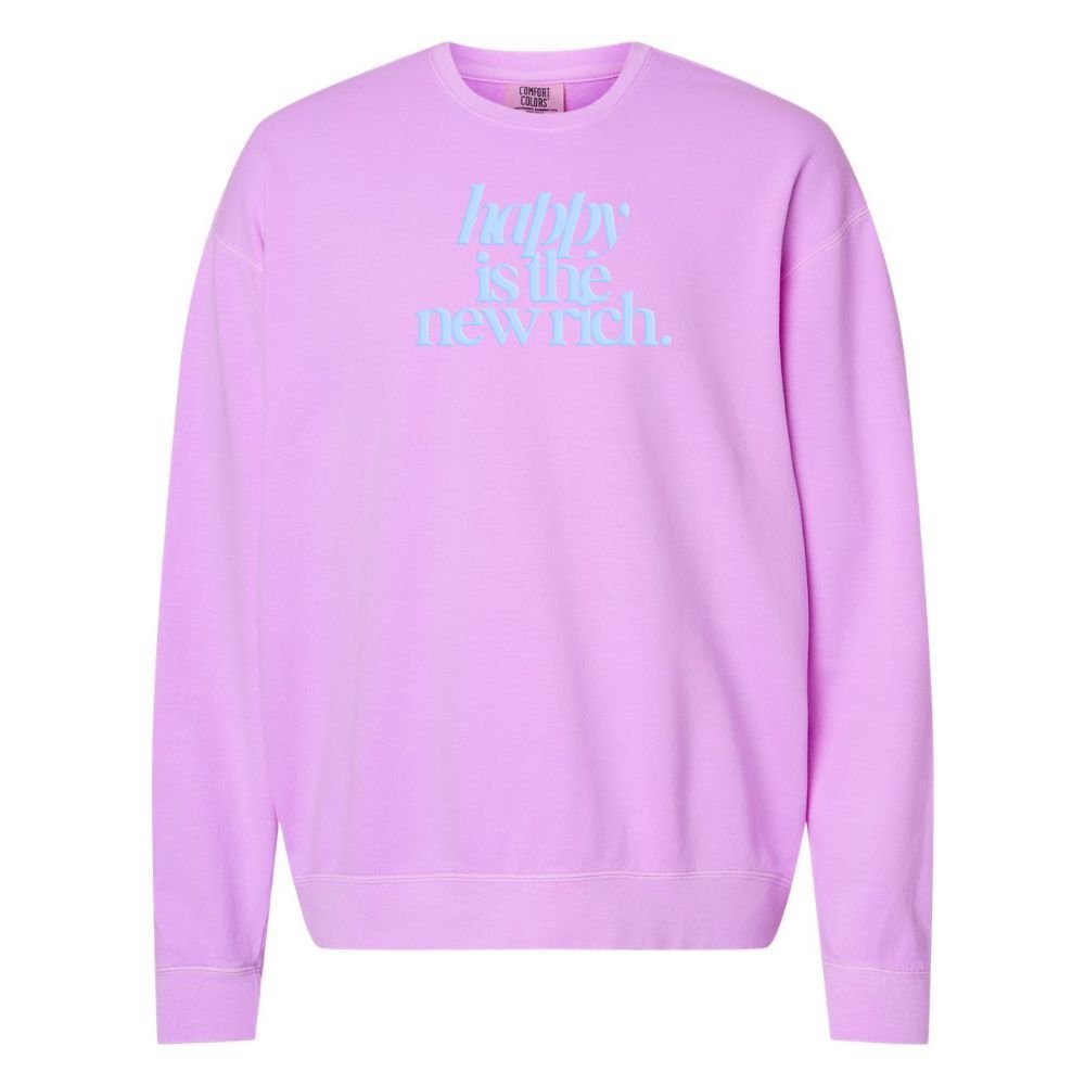 PUFF 'Happy Is The New Rich' Lightweight Sweatshirt - themonogram manor 