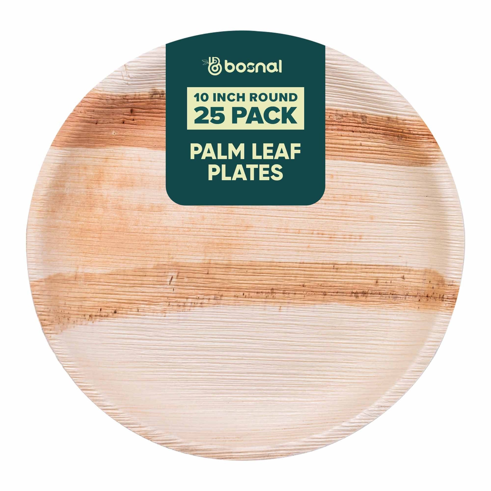 Bosnal - Palm Leaf Biodegradable Plates, 10 inch, Round - themonogram manor 