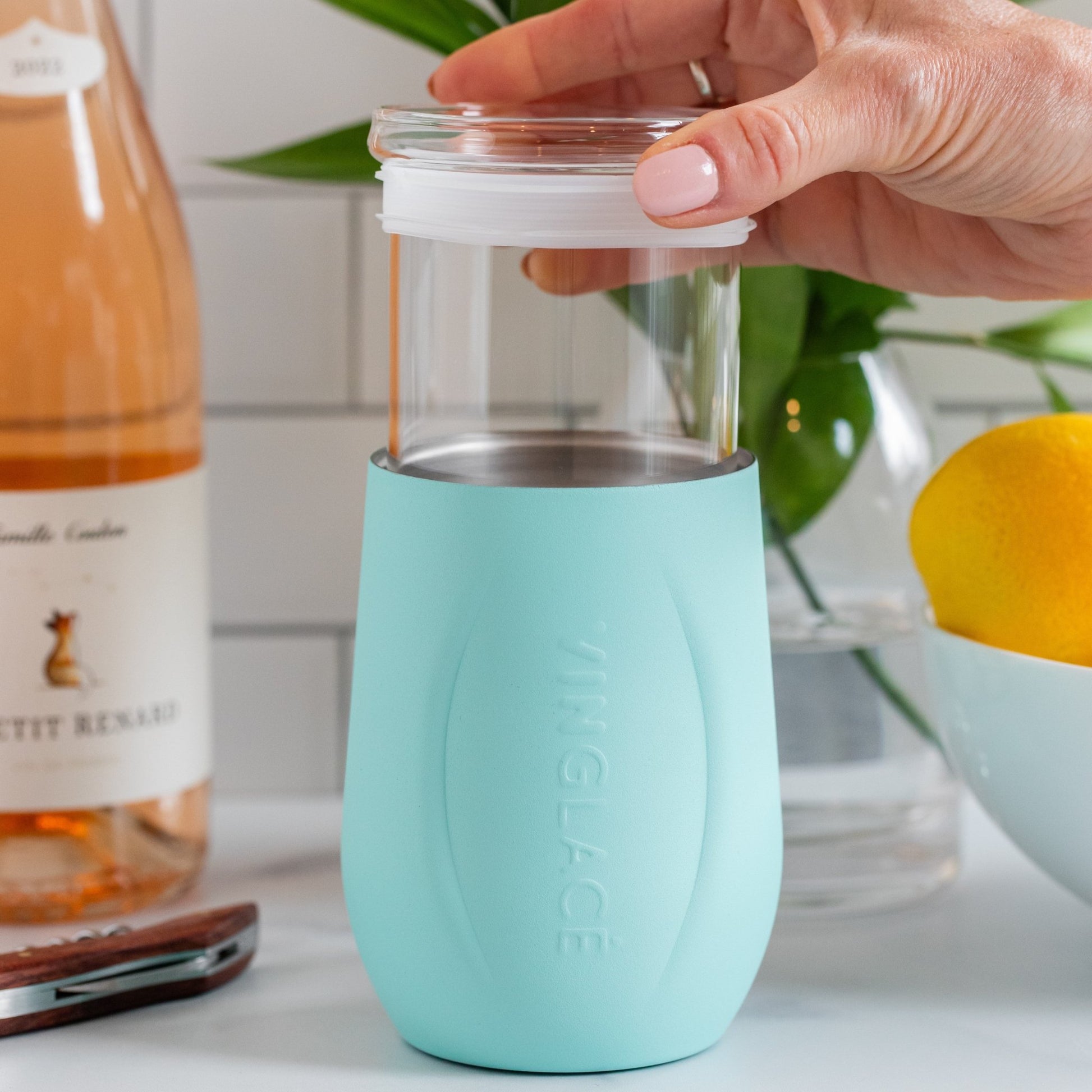 Glass Lined Wine Glass - themonogram manor 