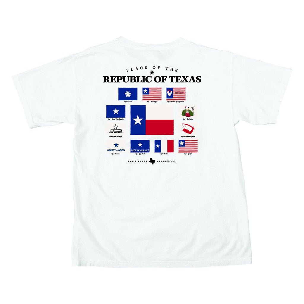 Flags of the Republic Pocket T-Shirt - White - themonogram manor 