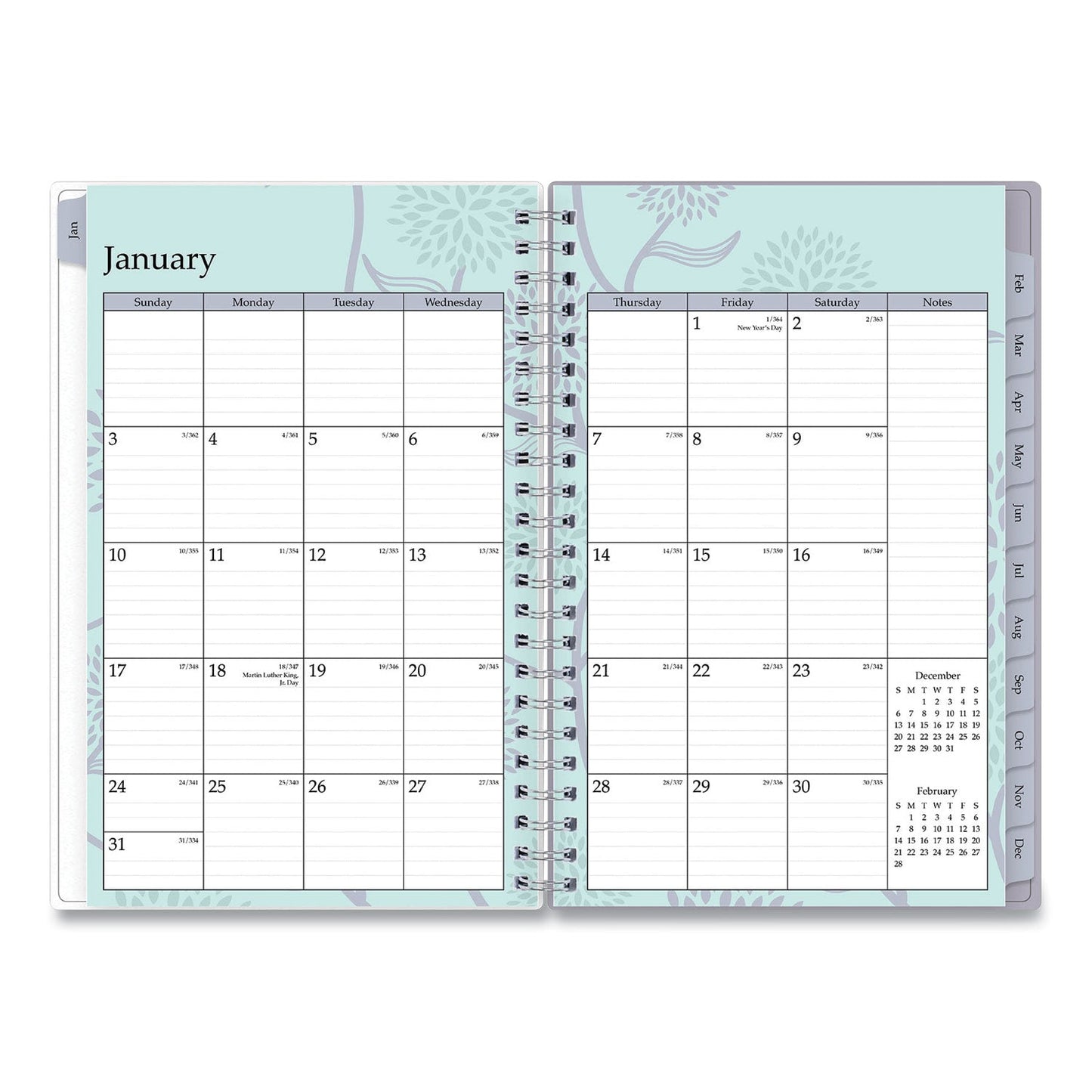 Blue Sky Rue Du Flore Weekly/Monthly Planner, Rue Du Flore Artwork, 8 x 5, Jade/Lavender Cover, 12 - Month (Jan to Dec): 2023 - themonogram manor 
