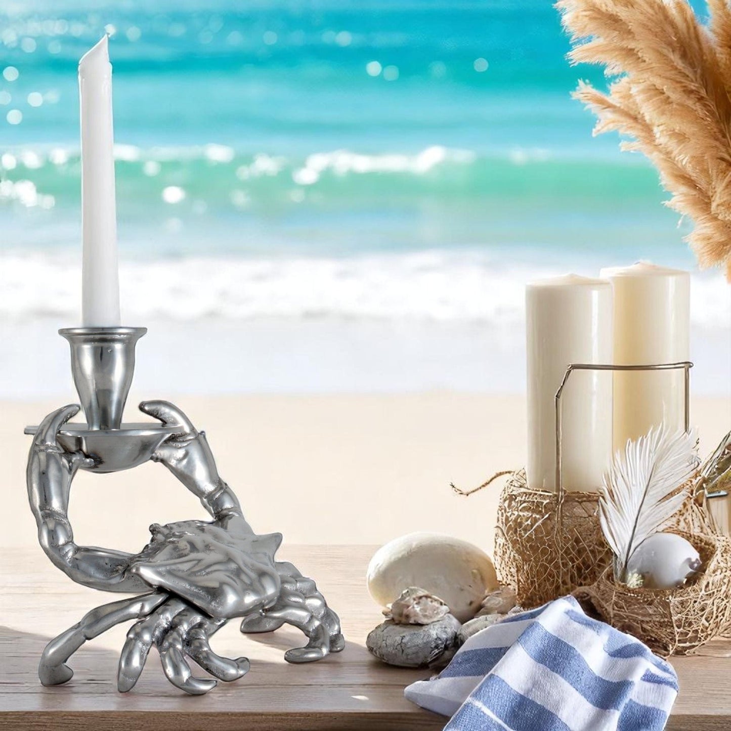 Crab Taper Candle Holders - themonogram manor 