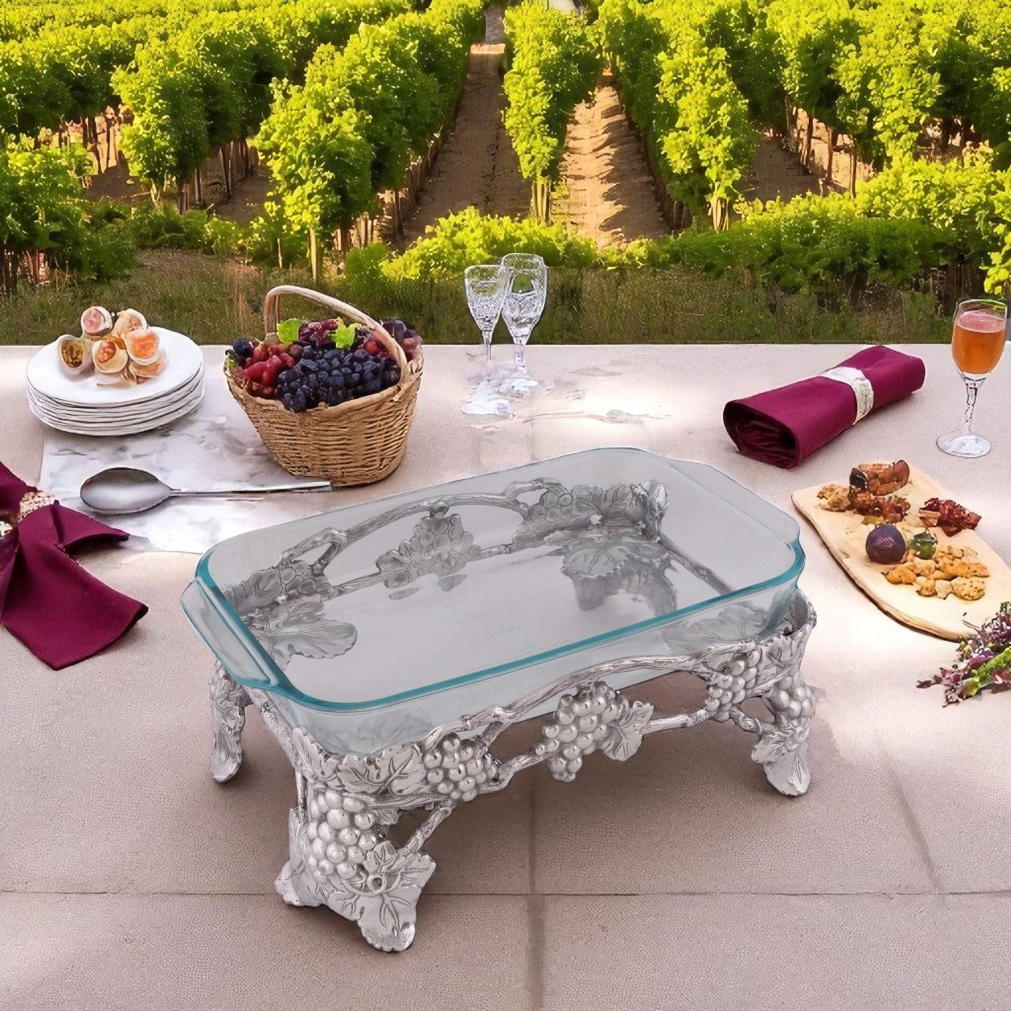 Elevated Grape Pyrex Holder 3qt - themonogram manor 