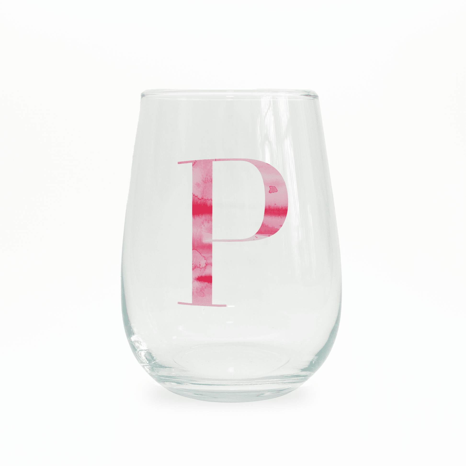 P Monogram Stemless Wine Glass - themonogram manor 