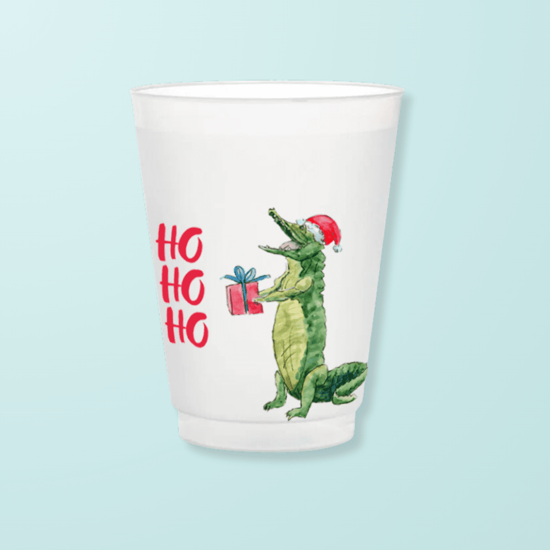 Alligator Santa Frosted Cups - themonogram manor 