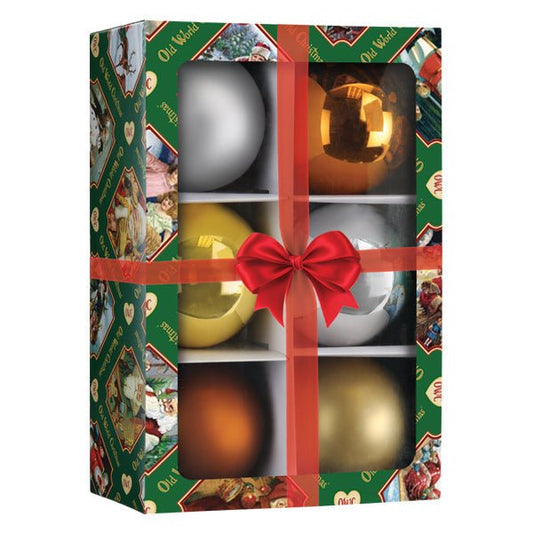 Metallics Balls - 3.5" 6 Count Ornament - themonogram manor 
