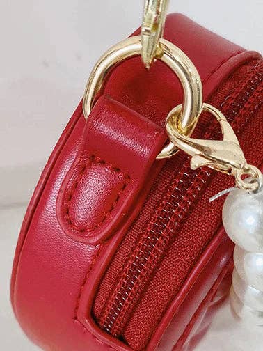 Heart of Pearl Red Crossbody Handbag - themonogram manor 
