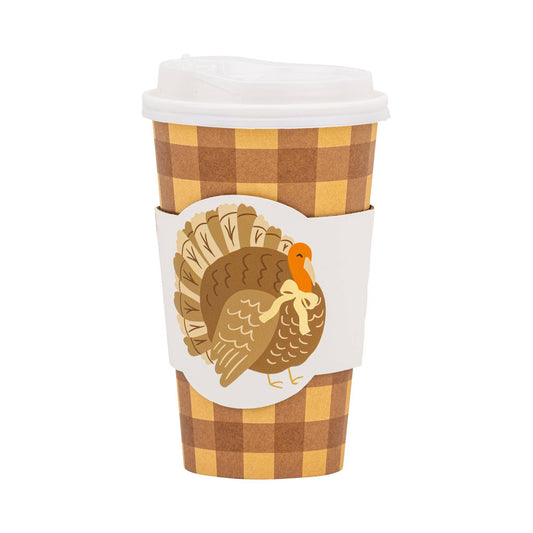 PLTG1821 - Brown Gingham Turkey To Go Cups (8ct 16oz) - #themonogram manor #